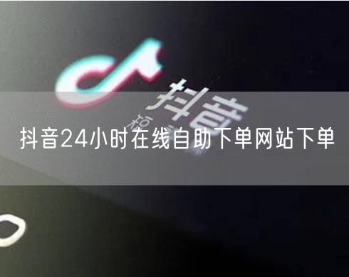 抖音24小时在线自助下单网站下单